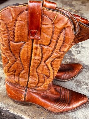 Vintage Durango Brown Leather Western Cowgirl  Boots